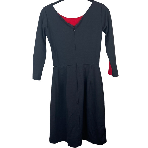 Amanda Uprichard Dress Mini Red Black Long Sleeve Size Small - Picture 8 of 10